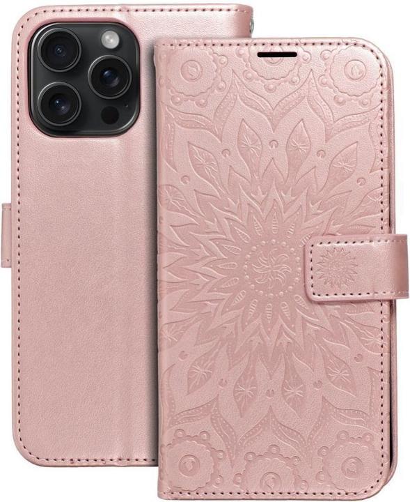 Actual product image OEM Back panel cover MEZZO Book case for IPHONE 15 Pro Max mandala rose gold (Apple iPhone 15 Pro Max)