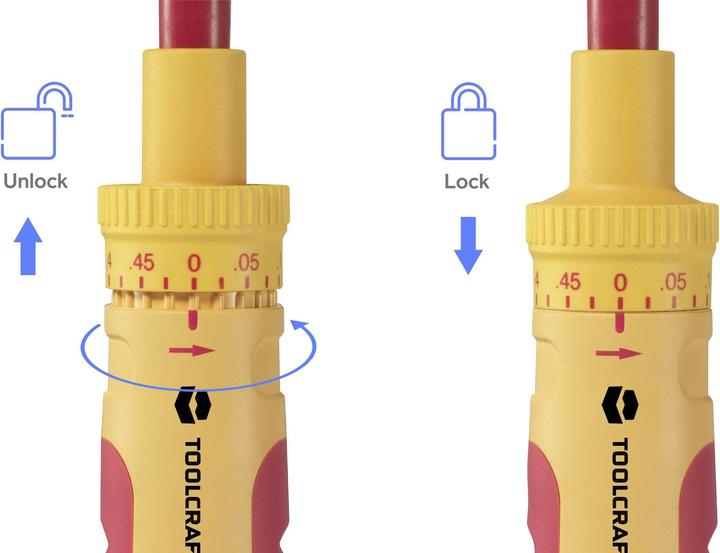 Actual product image Toolcraft 0.5-3 Nm VDE, Elektriker Drehmoment-Schraubendreher-Set 9teilig (1/4", 0.50 - 3 Nm)