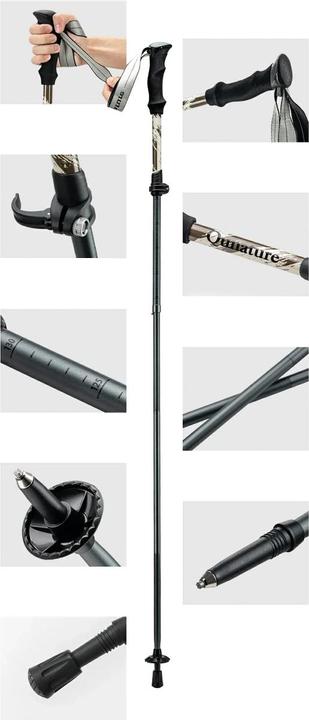 Immagine prodotto Qunature Nordic Walking Trekkingstock Aluminium 110 – 130 cm 1 Stk. - Braun
