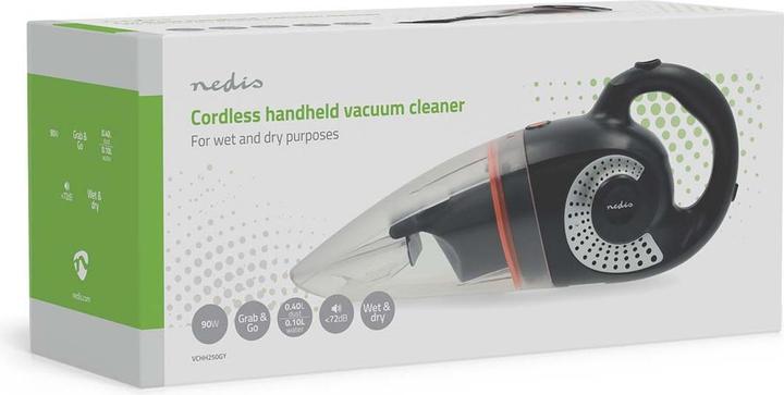 Actual product image Nedis Hand-held hoover | 90 W | Rechargeable | Wet / Dry | Li-Ion | Grey / Orange / Black