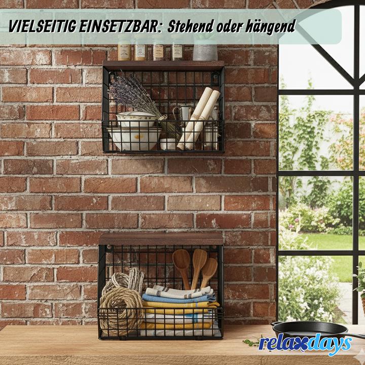 Produktbild Relaxdays Obstkorb Wandregal