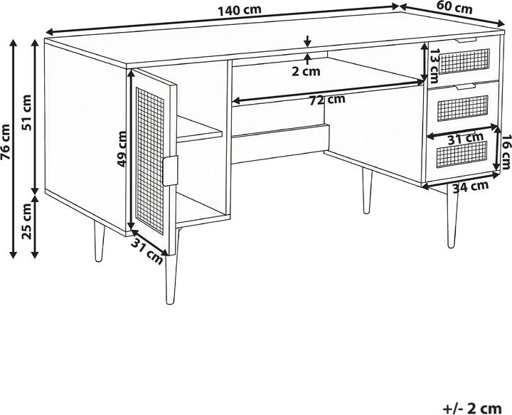 Actual product image Beliani Raffra (140 x 60 x 75 cm)