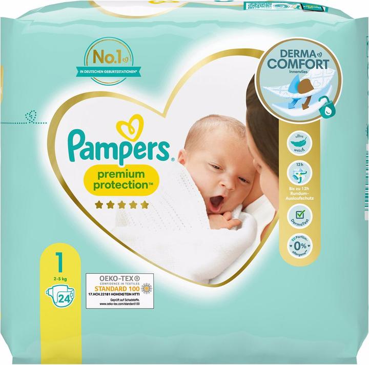 Pampers Premium Protection (Gr. 1, Tragepack, 24 Stück)