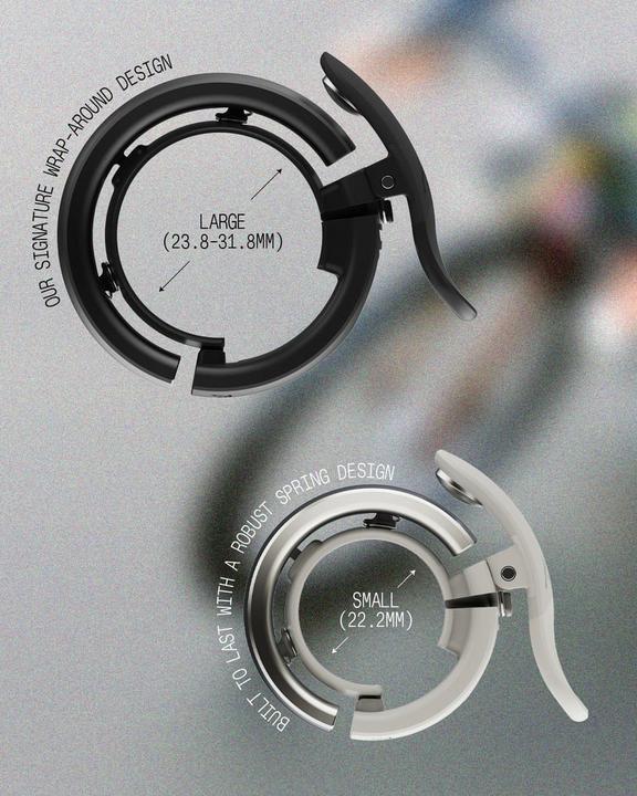 Productafbeelding knog. Oi Prima Small Fahrradklingel, 22.2mm, primer grey