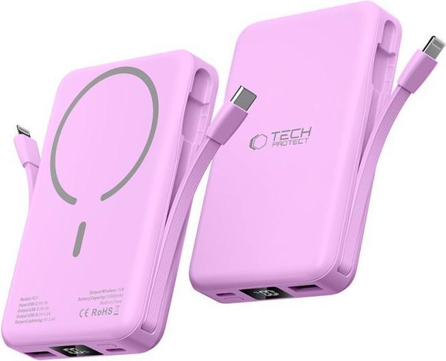 Actual product image Tech-Protect PB31 MagSafe 10000mAH Power Bank - Purple (15 W)