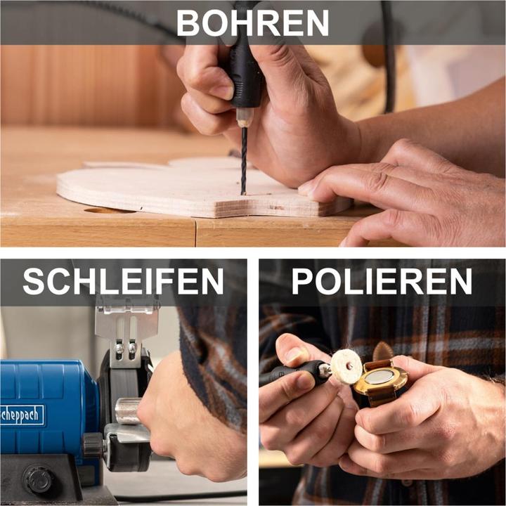 Actual product image Scheppach Double grinder with flexible shaft HG35 (Bench grinder, 120 W)