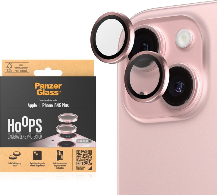 Produktbild PanzerGlass Hoops Camera Lens Protector (1 Stück, Apple iPhone 15, Apple iPhone 15 Plus)