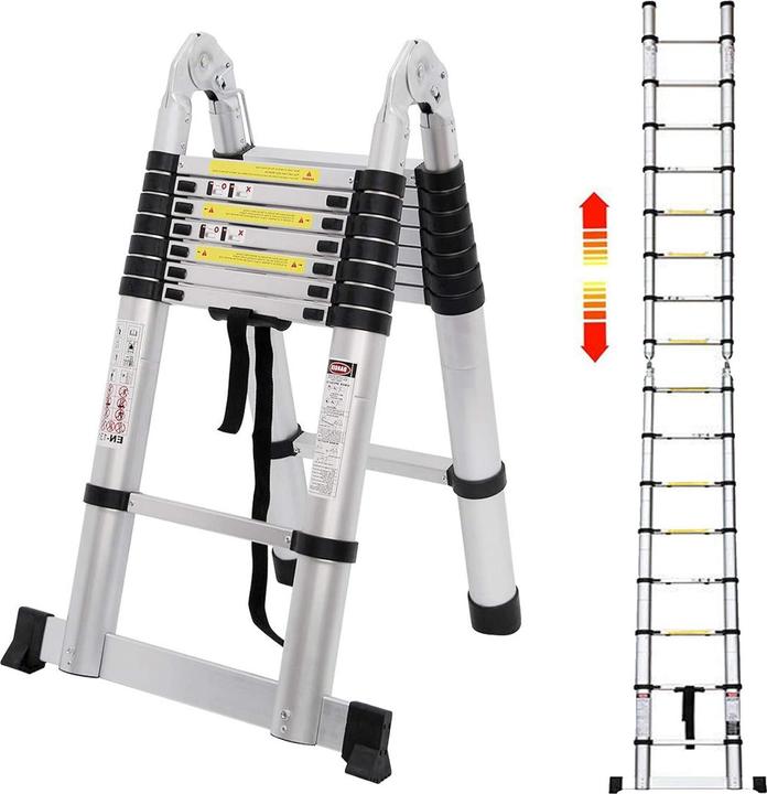 Day Plus Teleskopleiter mit Stabilisator (Teleskopleiter, 500 cm)