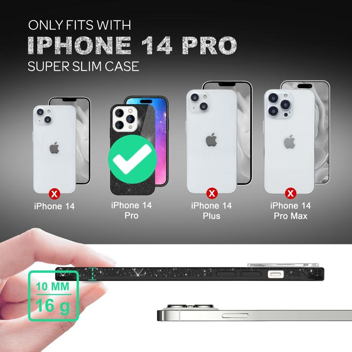 Actual product image Nalia Glitter cover (Apple iPhone 14 Pro)