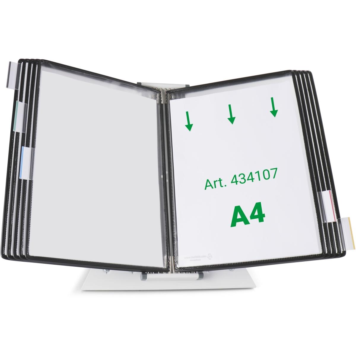 Tarifold, Informationsschild, Sichttafelsystem 434107 DIN A4 schwarz mit 10 St. Sichttafeln
