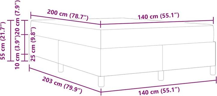 Produktbild VidaXL Boxspringbett (140 x 200 cm)