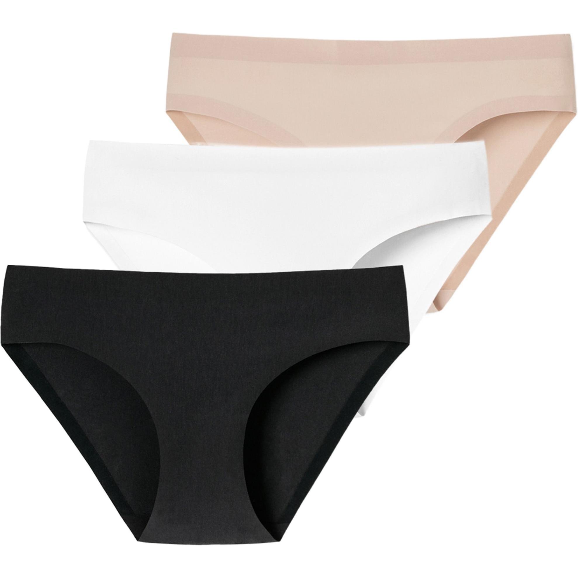 Schiesser, Damen, Unterhosen, 3er Pack Invisible Cotton nahtloser Slip, Mehrfarbig, (38, 3er Pack)