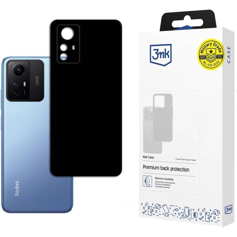 3MK Mattes Gehäuse für Xiaomi Redmi Note 12s (Xiaomi Redmi Note 12S), Smartphone Hülle, Schwarz