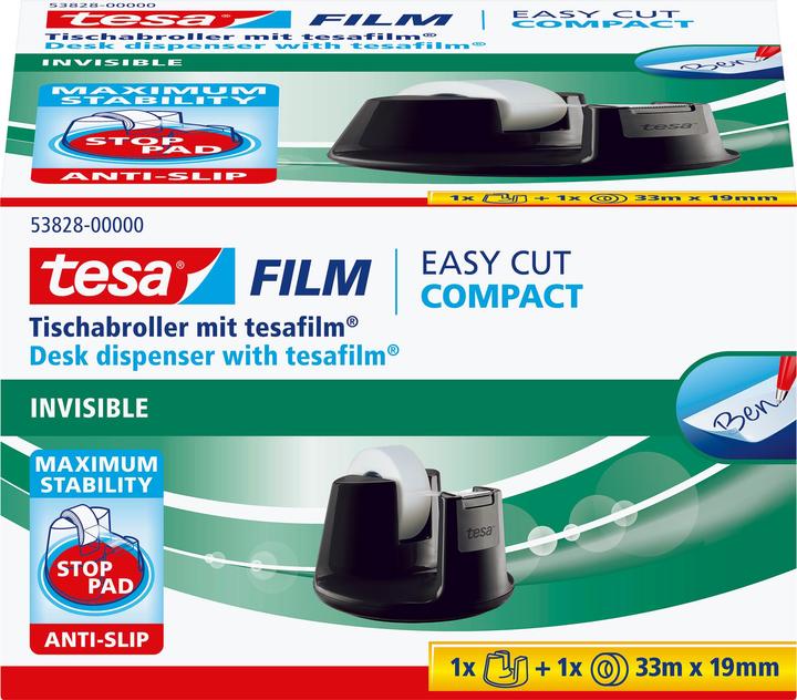 Image du produit tesa tesafilm COMPACT distributeur de table, distributeur de ruban adhésif avec base antidérapante