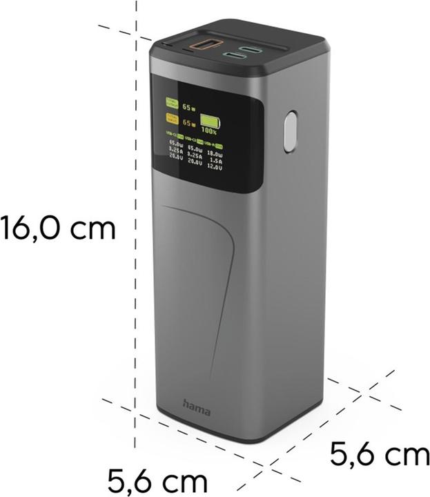 Actual product image Hama High Power (20000 mAh, 65 W, 74 Wh)