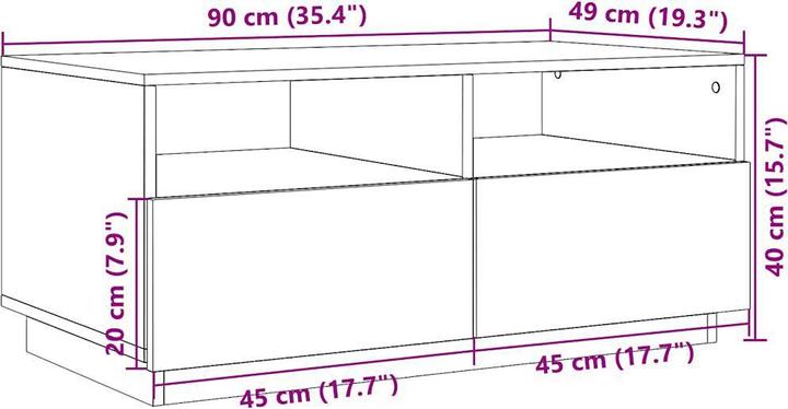 Image du produit vidaXL Couchtisch (49 x 90 x 40 cm)
