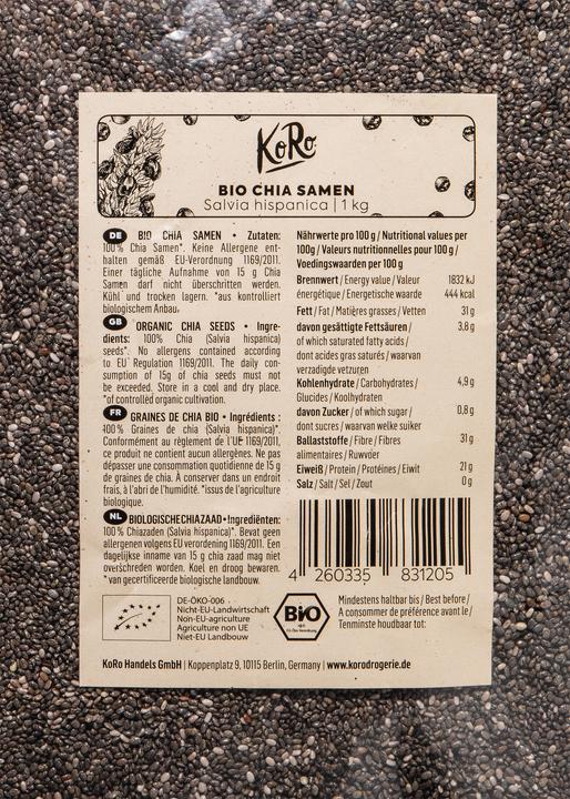 Immagine prodotto KoRo Semi di chia (1000 g)