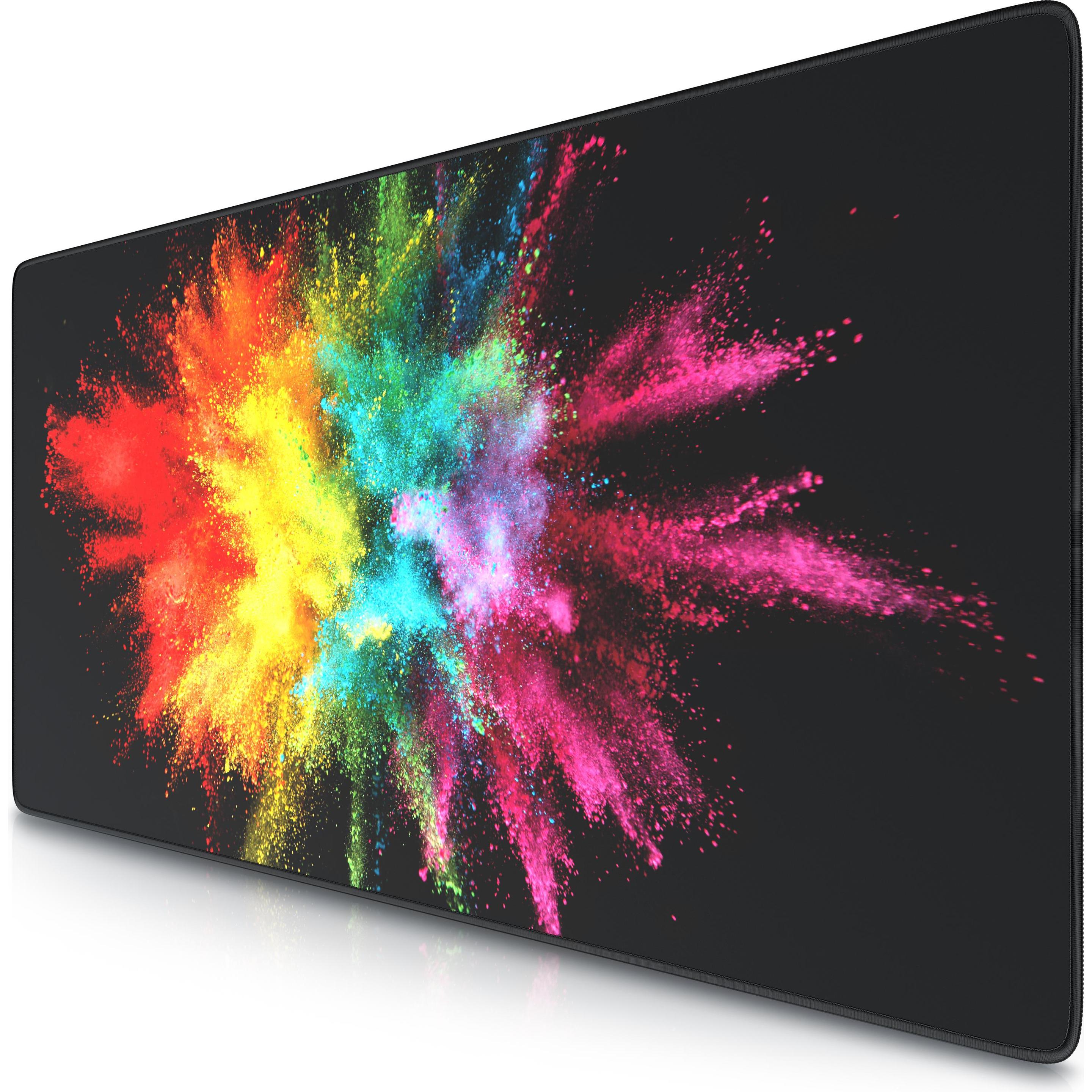 Titanwolf Gaming Mauspad, 900 x 400mm XXL Mausmatte, verbessert Präzision & Geschwindigkeit, Color Explosion (XXL), Maus...