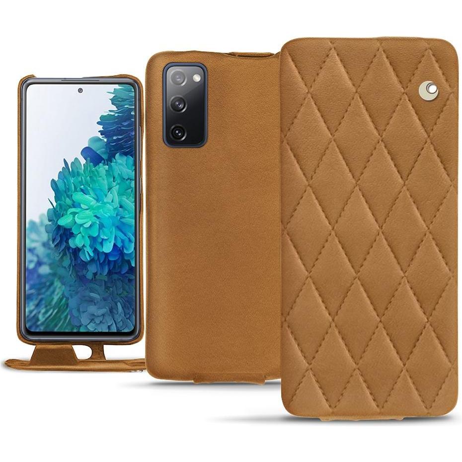 Noreve Lederschutzhülle vertikal (Samsung Galaxy S20 FE), Smartphone Hülle, Braun