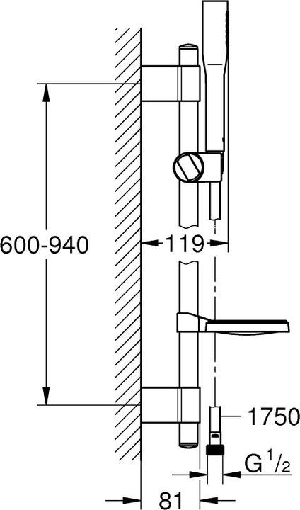 Actual product image Grohe Shower bar set EUPHORIA C STICK chrome