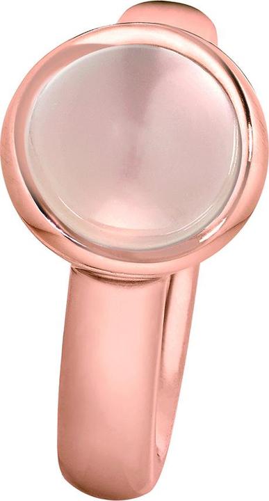 Actual product image Xen Ring with 10 mm large white chalcedony rose gold plated (54)
