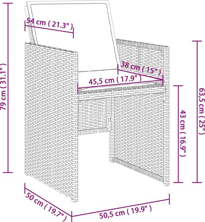 Produktbild vidaXL Garten Essgruppe (110 x 106 x 73 cm)
