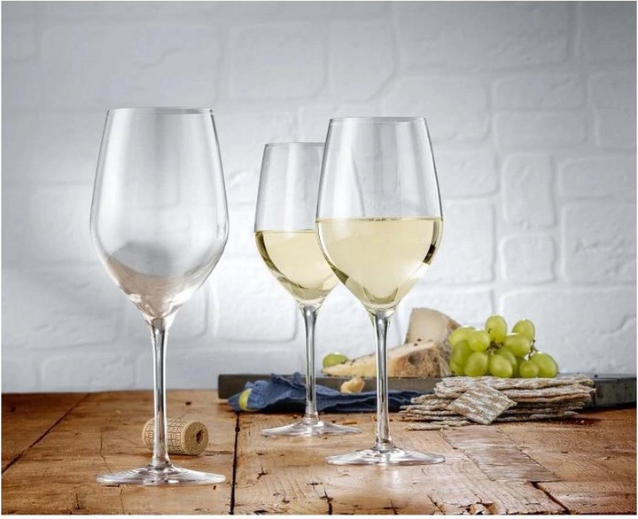 Produktbild WMF Weingläser Weisswein Set 6tlg Weinglas 390 ml Kristallglas Easy Plus transparent (39 cl, 6 Gläser, Weissweingläser)