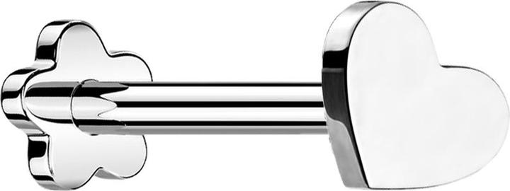 Actual product image Star Piercing Micro Threadless Labret Flower Silver Heart (without brass, Titanium)