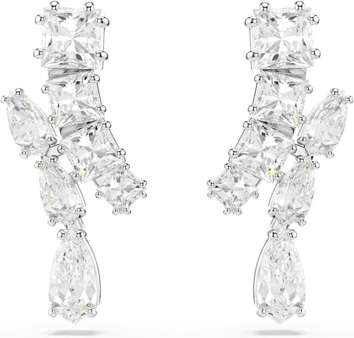 Swarovski Matrix Drop Earrings Various Cuts White (Swarovski Metal)