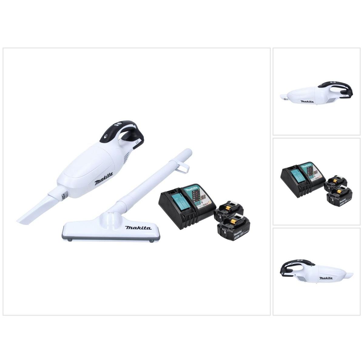 Makita DCL 181 FRFW Akku Staubsauger 18 V Weiss + 2x Akku 3,0 Ah + Ladegerät, Staubsauger, Weiss