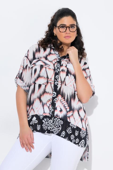 Immagine prodotto Ulla Popken Tunica lunga con collo da camicia, maniche a 3/4 e retro più lungo (62)
