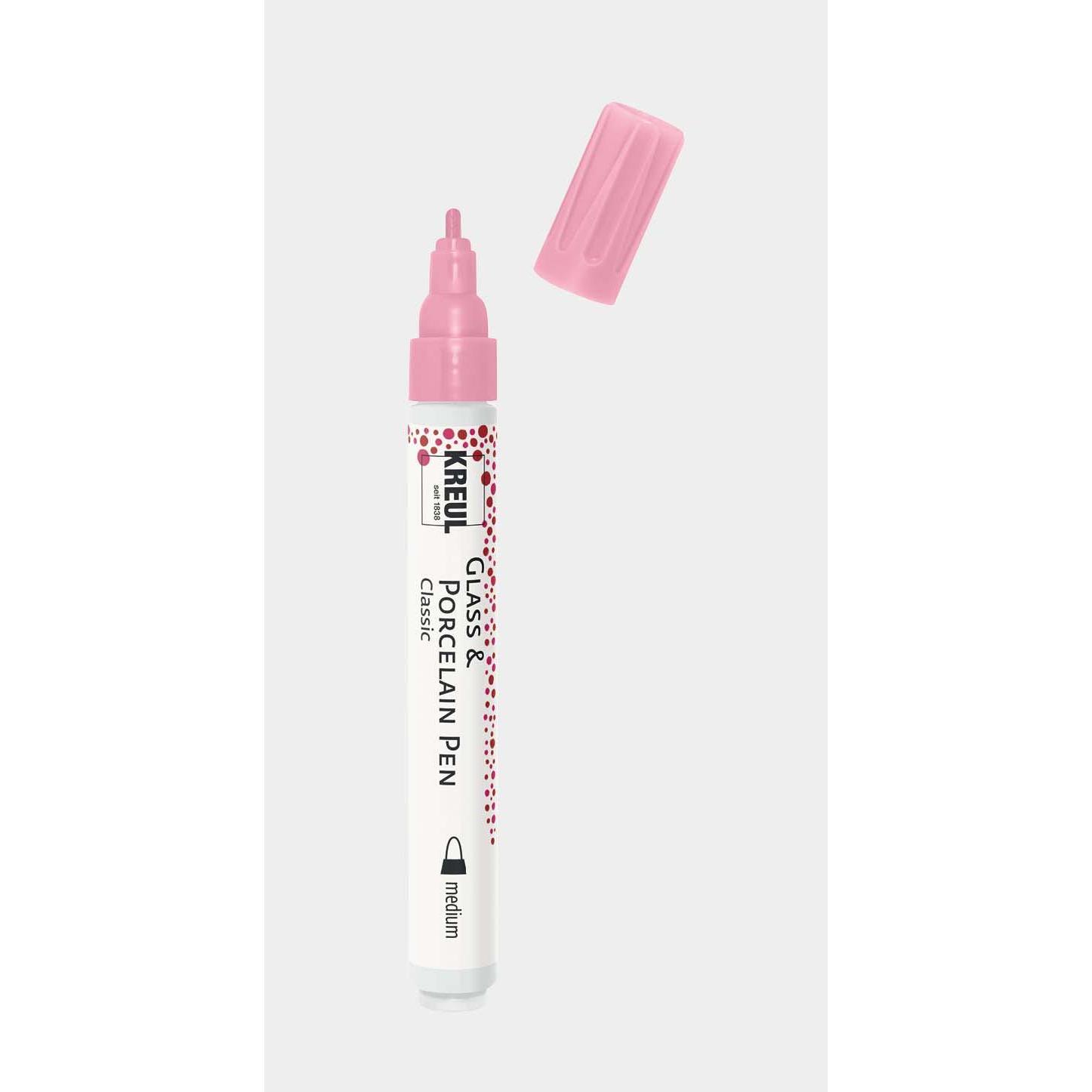 Kreul, Künstlerfarbe + Bastelfarbe, Glass & Porcelain Pen Classic medium (Rosa)