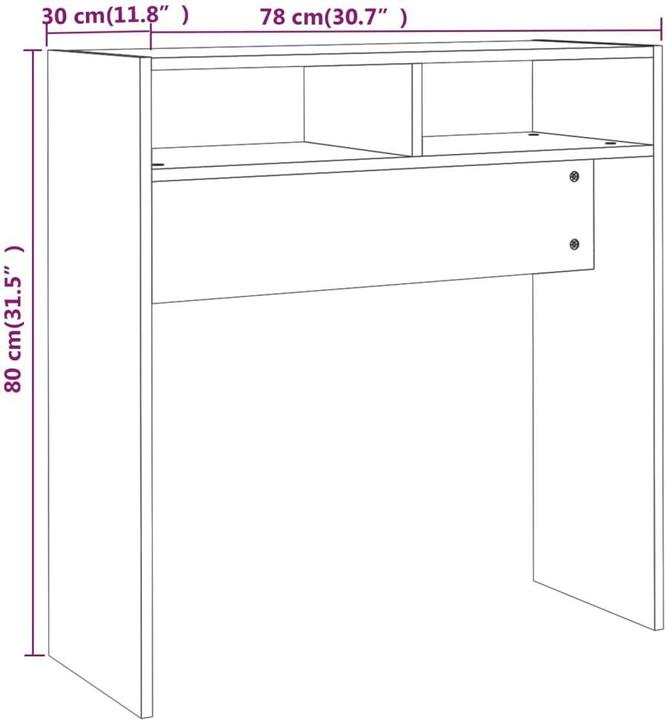Actual product image vidaXL Konsolentisch (30 x 30 x 80 cm)