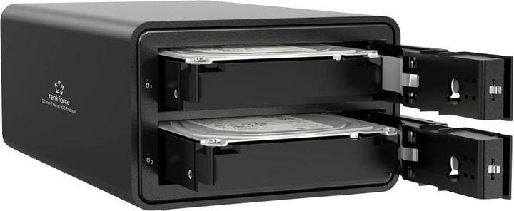 Produktbild Renkforce RF-6647596 8.9 cm (3.5 Zoll) Festplattengehäuse 2 Bay 3.5 Zoll USB-A ( (3.5")