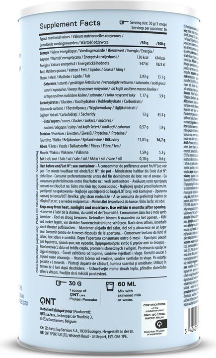 Nährwerte und Zutaten QNT Protein Pancake (Blueberry, 1 x, 500 g)