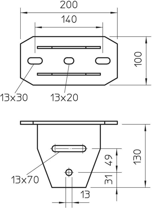 Produktbild OBO Bettermann OBO KU 7 VQP A2 Kopfplatte f.US7 variabel V2A