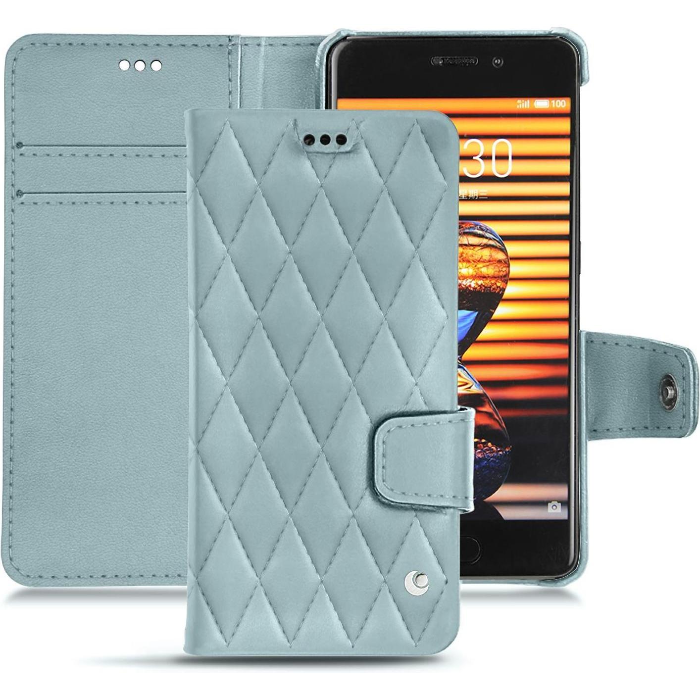 Noreve Lederschutzhülle Wallet (Meizu Pro 7 Plus), Smartphone Hülle, Blau
