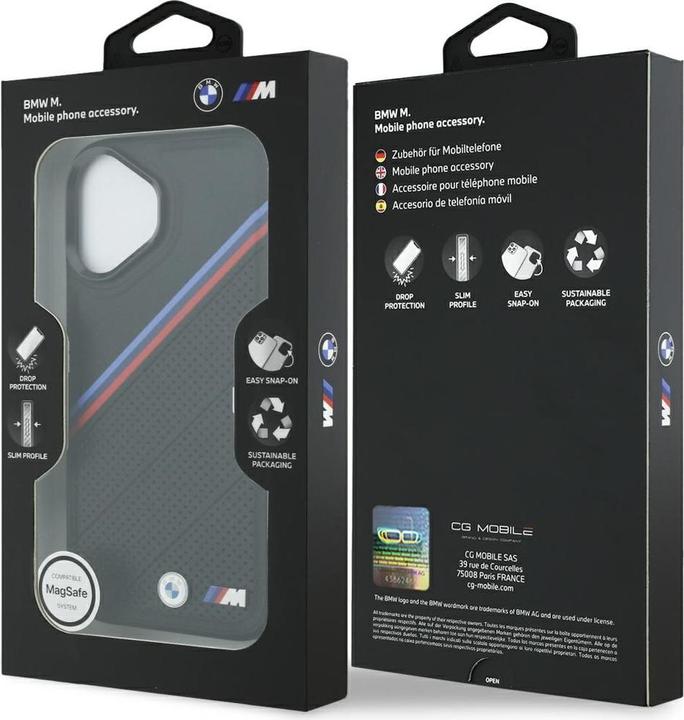 Immagine prodotto BMW Etui M Tricolor Metal Logo MagSafe do iPhone 17 czarny (Apple iPhone 17)