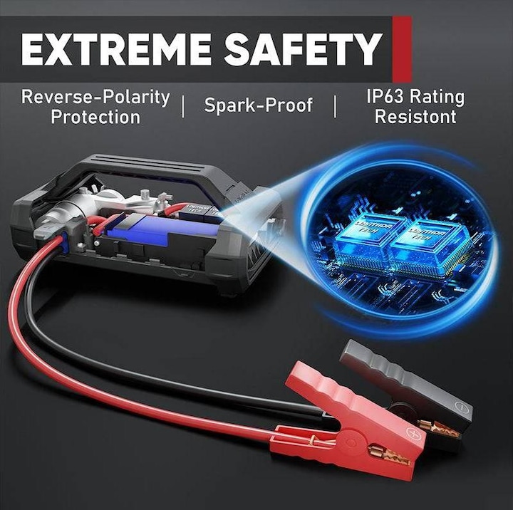 Produktbild Lokithor Powerbank / Jump starter JA302, 2500A, kompresor 10-150 PSI (2500 A, 17100 mAh)