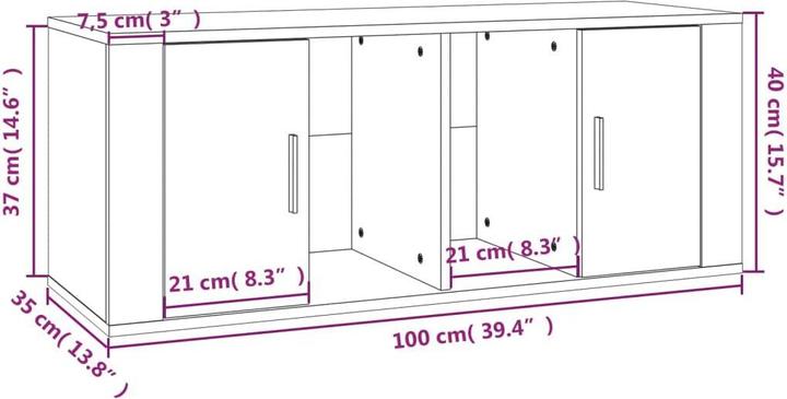Produktbild vidaXL TV-Schrank (100 x 35 x 40 cm)