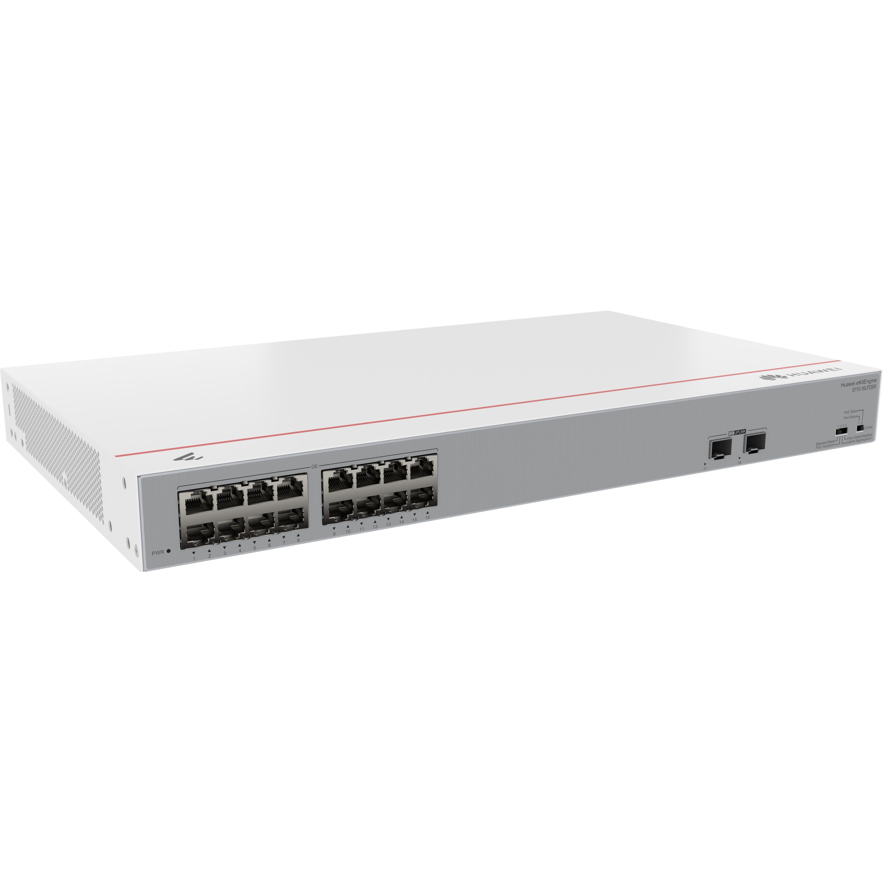 Huawei Ekit Switch S110-16LP2SR (16 Ports), Netzwerk Switch, Grau