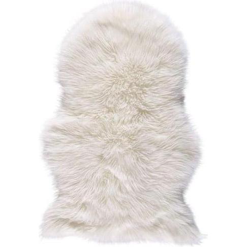 Domoletti, Pelle, Tappeto in pelliccia di pecora 90x60 Latte