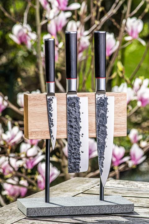 Image du produit Laguiole Magnetisch Messerblock Eichen auf Natursteinfuss