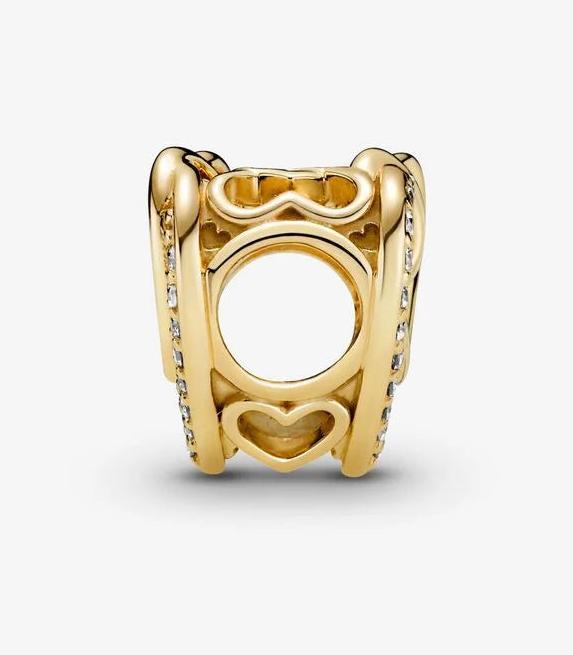 Image du produit Pandora Charm Coeurs entrelacés en or 14k étincelant (Alliage métallique plaqué or)
