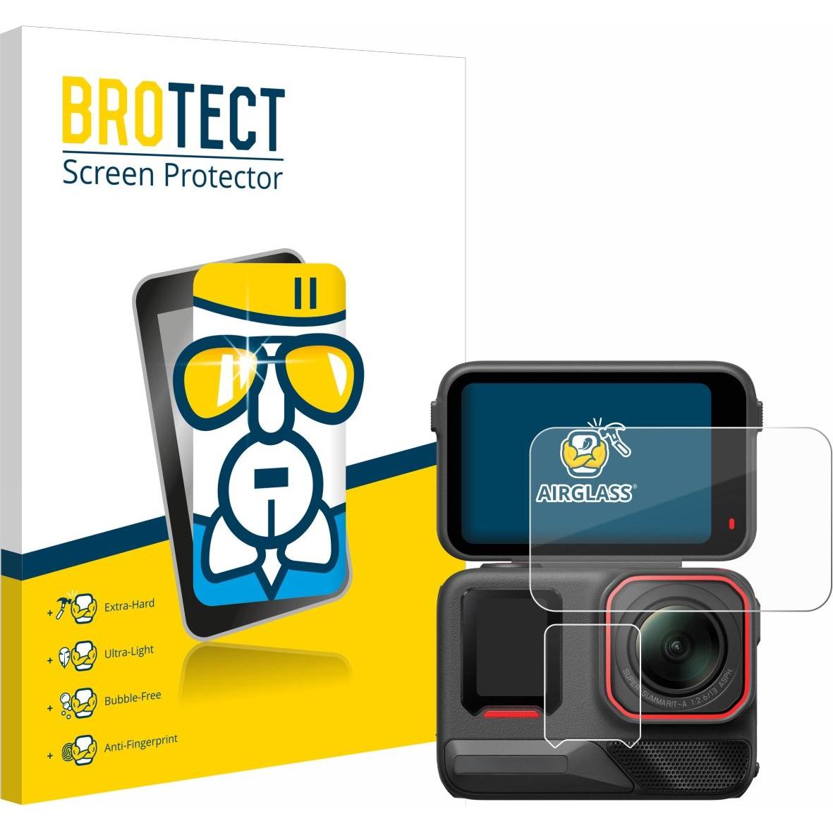 BROTECT Schutzglas Schutzfolie Glas Folie Displayschutz klar, Action Cam Zubehör, Transparent