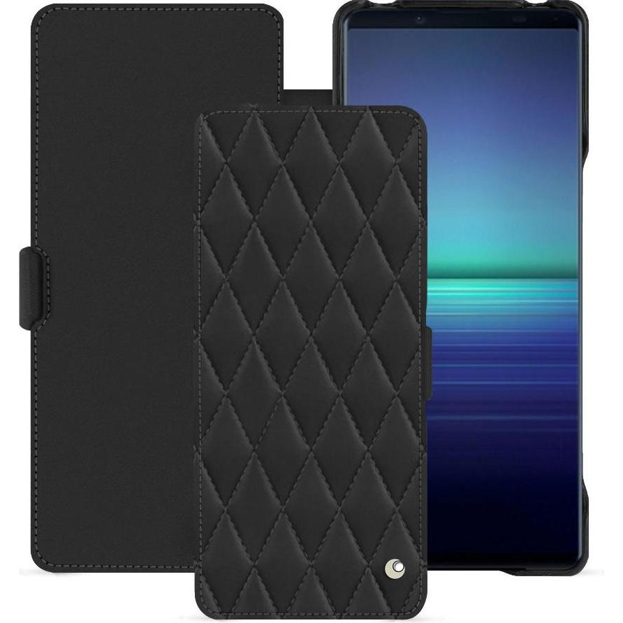 Noreve Lederschutzhülle horizontal (Sony Xperia 1 V), Smartphone Hülle, Schwarz