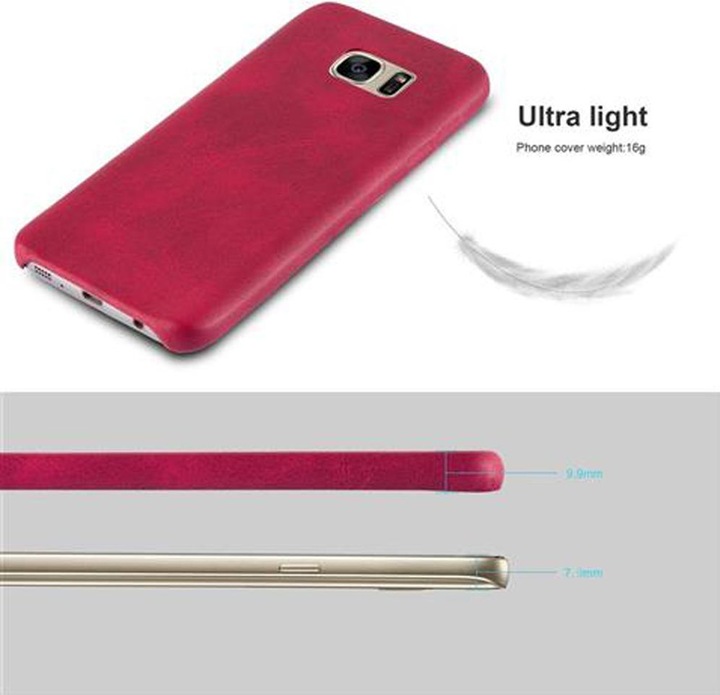 Actual product image Cadorabo Hard cover faux leather with texture (Samsung Galaxy S7)