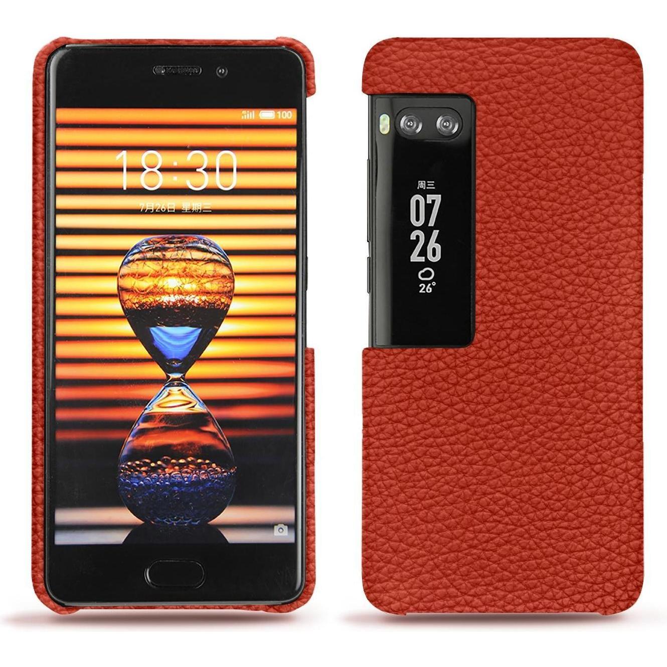 Noreve Lederschutzhülle (Meizu Pro 7), Smartphone Hülle, Orange