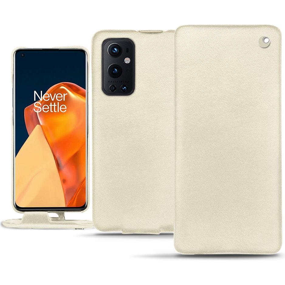 Noreve Lederschutzhülle vertikal (OnePlus 9 Pro), Smartphone Hülle, Weiss