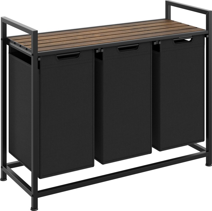 Produktbild tectake Wäschesortierer mit Ablage, Industrial Style (38 l)